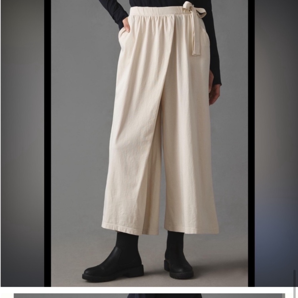 NWT Anthropologie x Daily Practice Cream Wide-Leg Pants